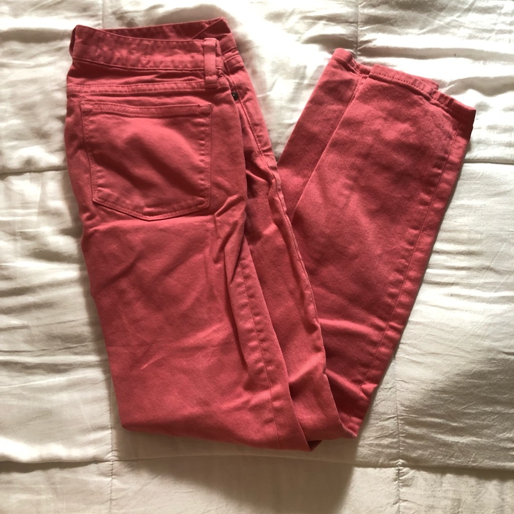 Light red/ pink denim toothpick JCrew pants